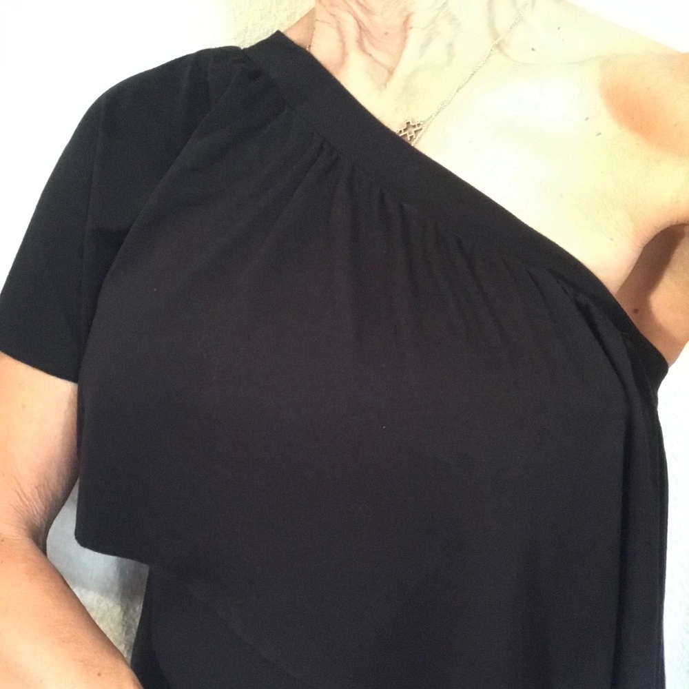 THREE DOTS One Shoulder Ruffle Dress - Picture 8 of 8